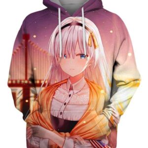 Sunset Girl 3D Hoodie, Hot Anime Character for Lovers