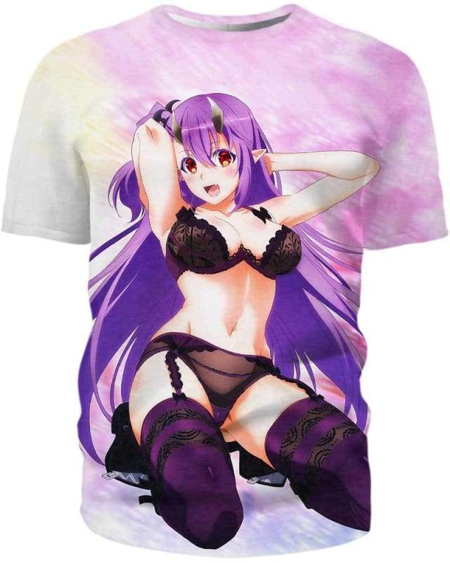 Sweet Purple 3D T-Shirt, Hot Anime Character for Lovers