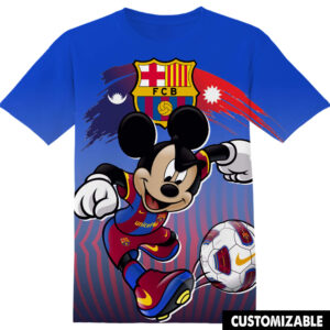 Customized Football FC Barcelona Disney Mickey Shirt
