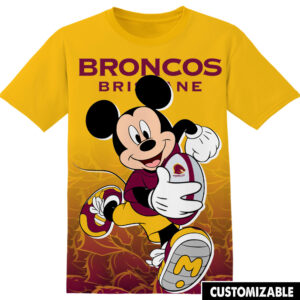 Customized Rugby Brisbane Broncos Disney Mickey Shirt