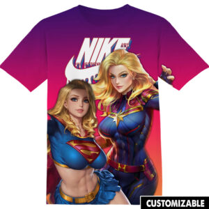 Customized Supergirl vs Captain Marvel Kawaii Shirt