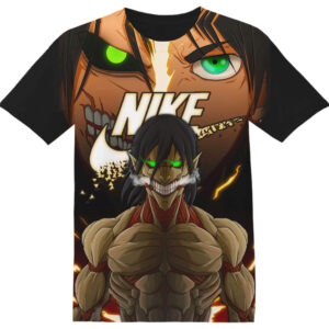 Customized Anime Gifts Eren Jaeger Tshirt Anime Attack on Titan Shirt