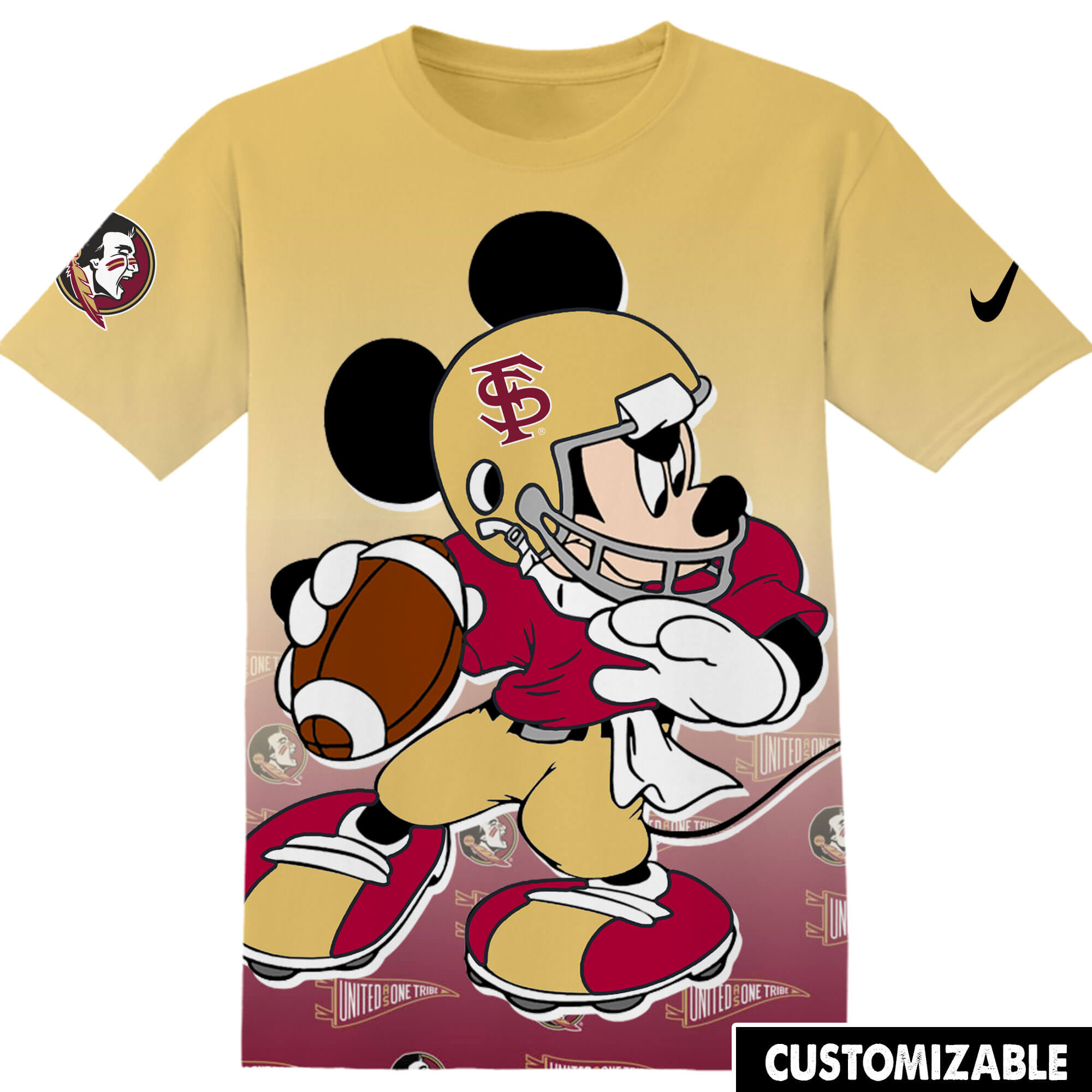Customized NCAA Football Florida State Seminoles Mickey Shirt