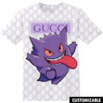 Customized Cartoon Anime Gift For Gengar Fan Purple Shirt