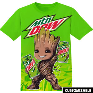 Customized Mountain Dew Marvel Groot Shirt
