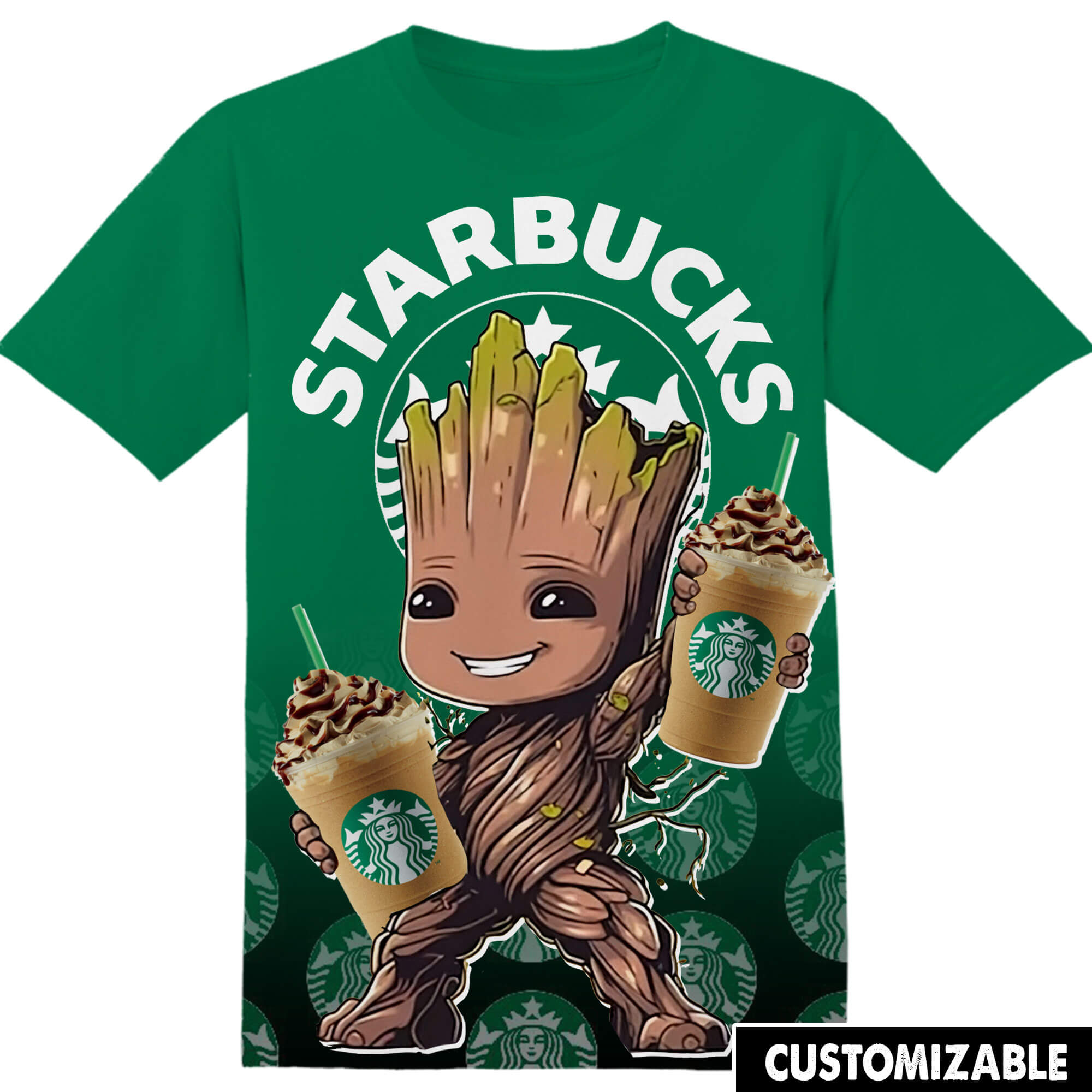 Customized Starbucks Marvel Groot Shirt