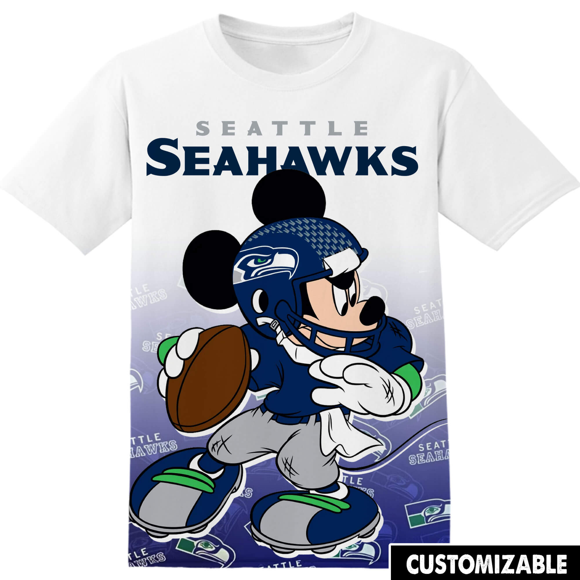 Customized NFL Seattle Seahawks Mickey Shirt
