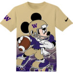 Customized NCAA Washington Huskies Football Mickey Shirt