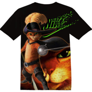 Customized Cartoon Gifts Handsome Puss in Boots Shirt