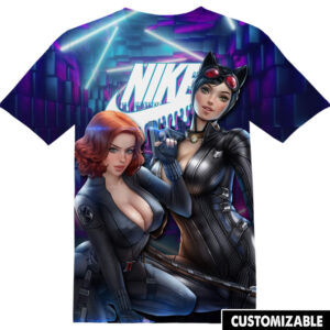 Customized Marvel Catwoman vs Black Widow Kawaii Shirt