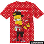 Customized Gift For Cartoon Fan Bart Simpson Fan Yellow Red Sp LV Shirt