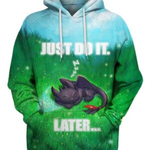 ToothlessJust Do It Later 3D Hoodie, How To Train Your Dragon Characters for Fan
