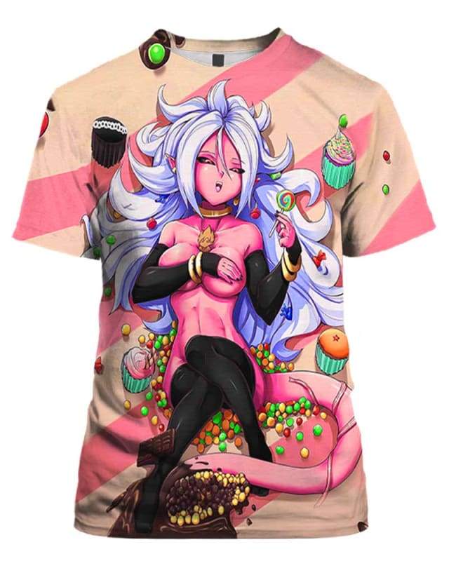 Unleashed Manjin Android 21 3D T-Shirt, Hot Anime Character for Lovers
