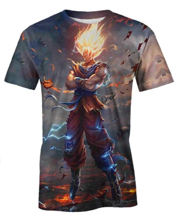 Volcano Goku 3D T-Shirt, Dragon Ball Z Merch - SecretTees