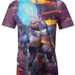 Volcano Vegeta Blue Saiyan God 3D T-Shirt, Dragon Ball Z Merch
