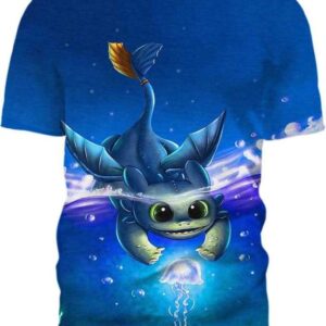 Where’s Toothless Fish 3D T-Shirt, How To Train Your Dragon Characters for Fan