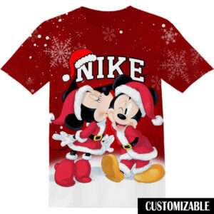 Customized Xmas Christmas Love Couple Minnie Mickey Shirt