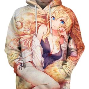 Yellow Hair Lady  3D Hoodie, Hot Anime Character for Lovers