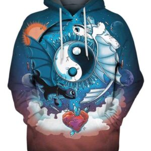 Ying Yang Dragons 3D Hoodie, How To Train Your Dragon Characters for Fan