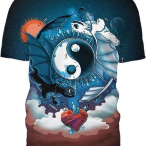 Ying Yang Dragons 3D T-Shirt, How To Train Your Dragon Characters for Fan