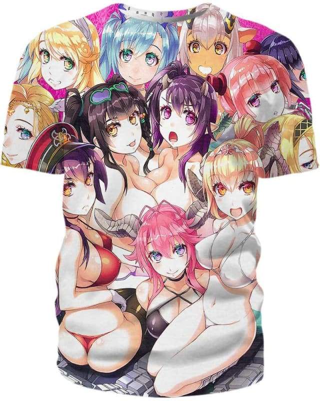 Young Girls Sexy Anime 3D T-Shirt, Hot Anime Character for Lovers