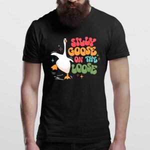 Silly Goose On The Loose Man T Shirt Black Front