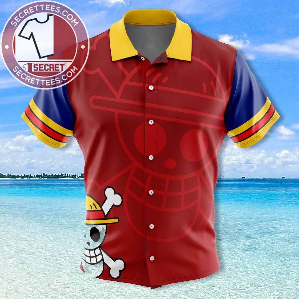 Luffy Straw Hat One Piece Button Up Hawaiian Shirt