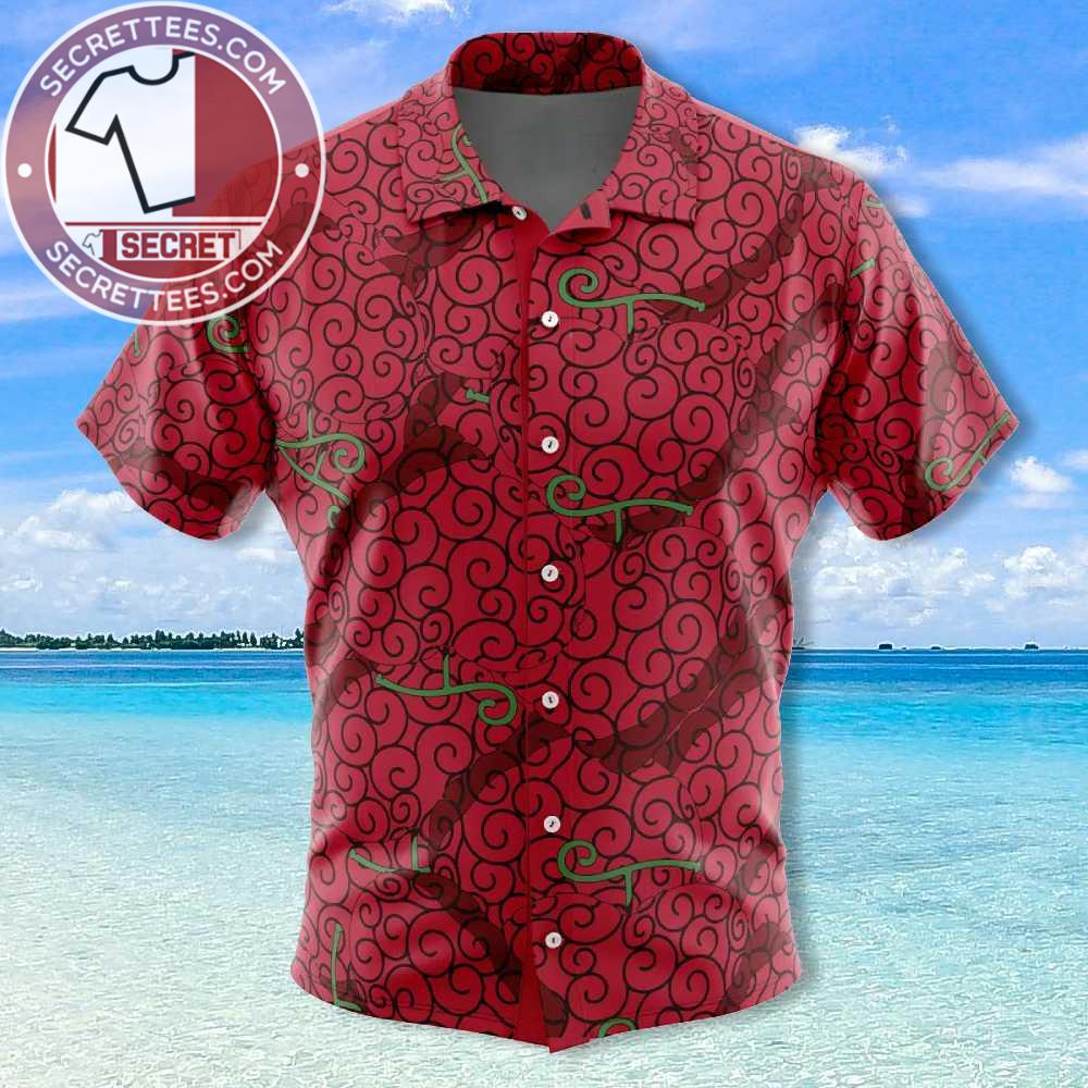 Red Ope Ope No Mi Devil Fruit One Piece Hawaiian Shirt, Law Button Up Shirts