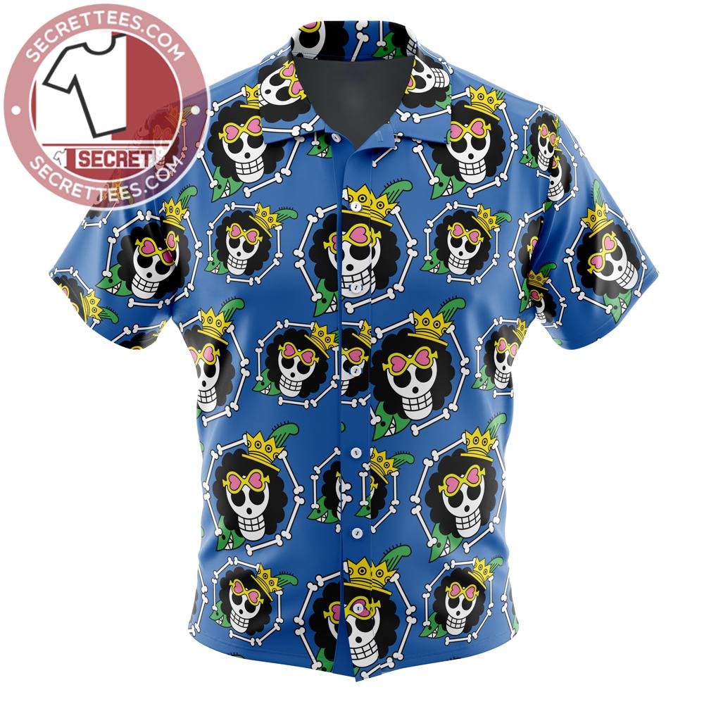 Hippie Trip Brook One Piece Button Up Hawaiian Shirt, Skull One Piece Hawaiian Shirts