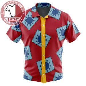 Red Luffy’s Wano Hawaiian Shirt, Pattern One Piece Button Up Shirts