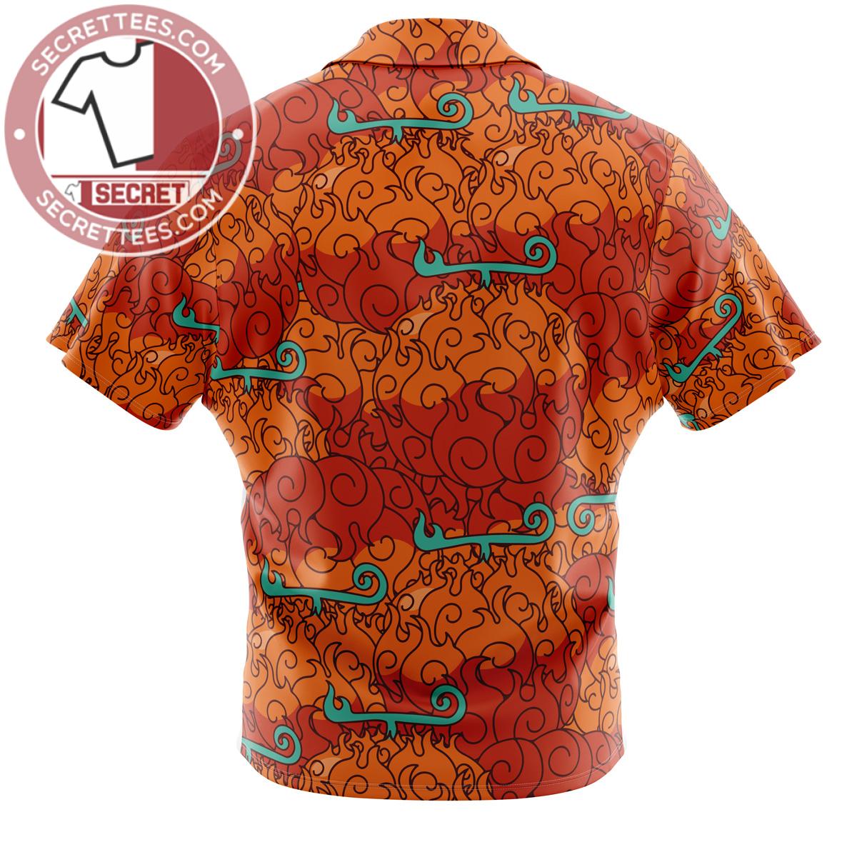 Ace Mera Mera No Mi Devil Fruit One Piece Hawaiian Shirt, Men Button Up Shirts
